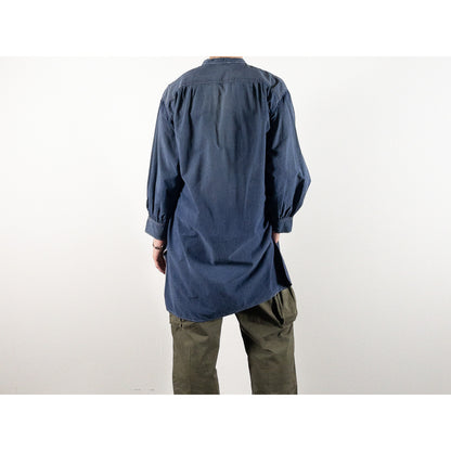 1940s "French Vintage" Blue Cotton Twill Grandpa Work Shirt