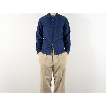 1970s "French Vintage" Blue Moleskin Work Jacket