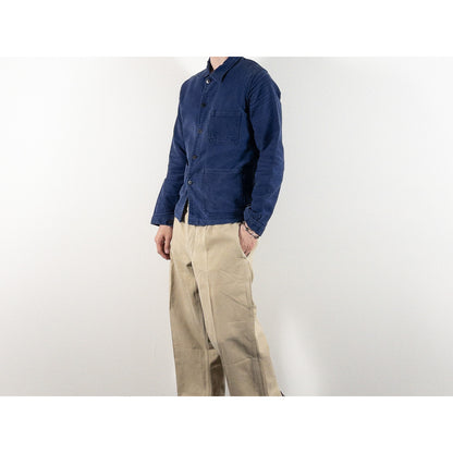 1970s "French Vintage" Blue Moleskin Work Jacket