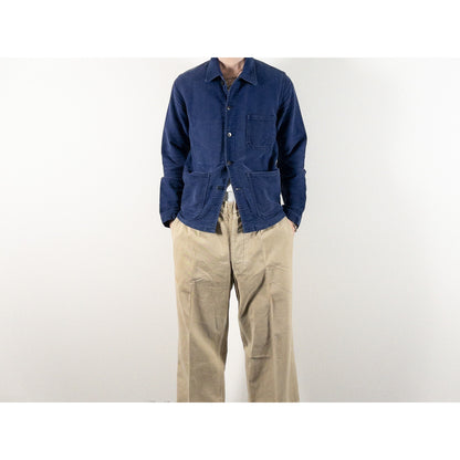 1970s "French Vintage" Blue Moleskin Work Jacket