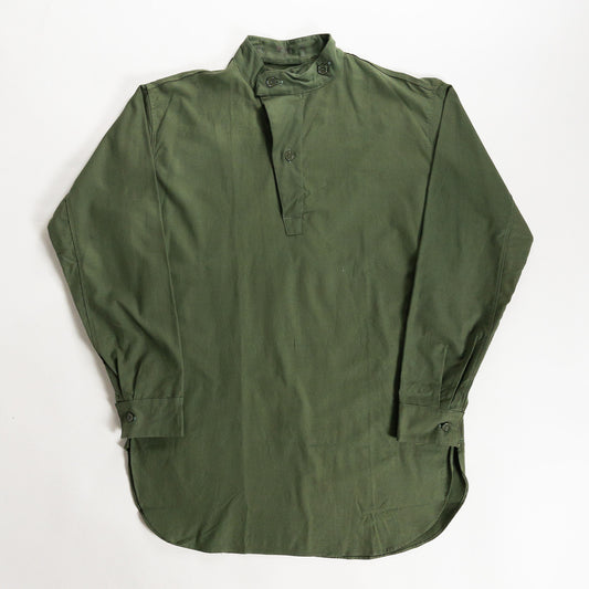 1950s "Swedish Army" Olive Cotton Pullover Shirt, Dead Stock