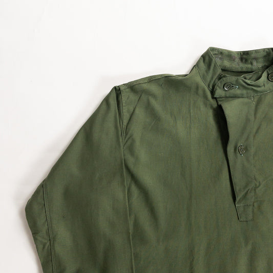 1950s "Swedish Army" Olive Cotton Pullover Shirt, Dead Stock