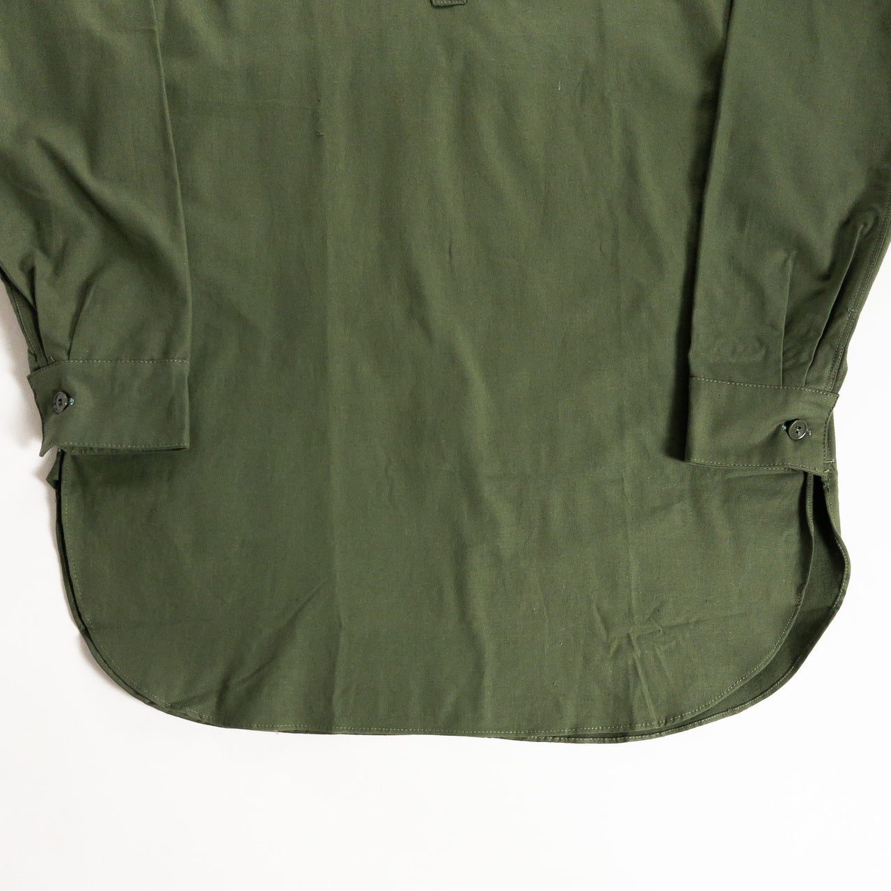 1950s "Swedish Army" Olive Cotton Pullover Shirt, Dead Stock