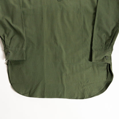 1950s "Swedish Army" Olive Cotton Pullover Shirt, Dead Stock