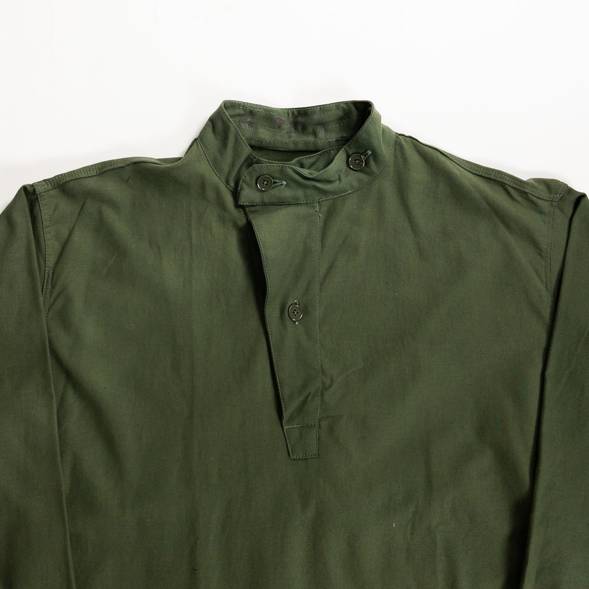 1950s "Swedish Army" Olive Cotton Pullover Shirt, Dead Stock
