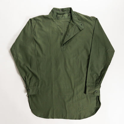 1950s "Swedish Army" Olive Cotton Pullover Shirt, Dead Stock