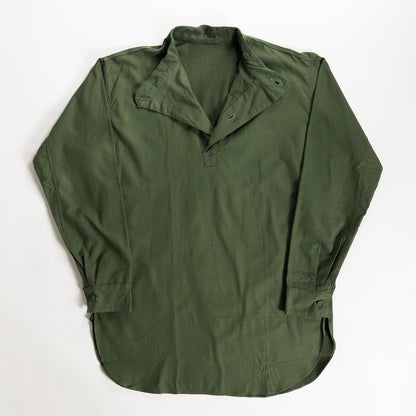 1950s "Swedish Army" Olive Cotton Pullover Shirt, Dead Stock