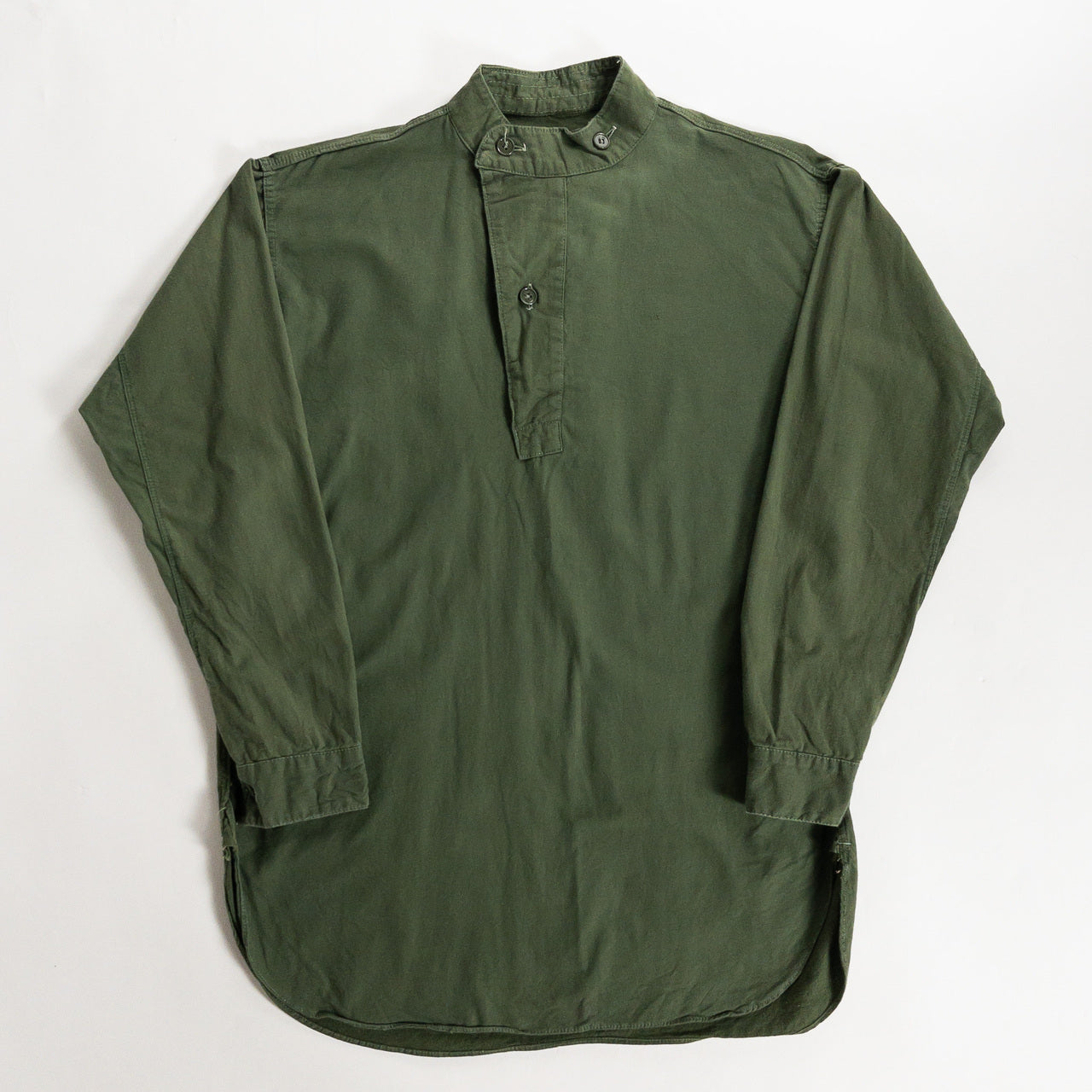 1950s "Swedish Army" Olive Cotton Pullover Shirt