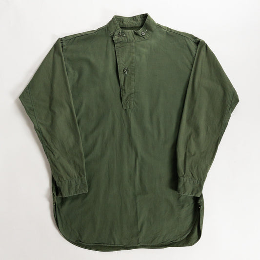 1950s "Swedish Army" Olive Cotton Pullover Shirt