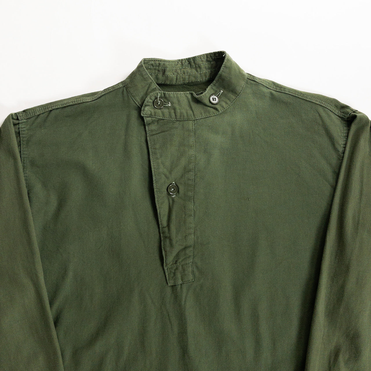 1950s "Swedish Army" Olive Cotton Pullover Shirt