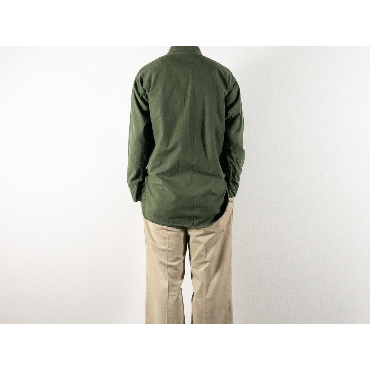 1950s "Swedish Army" Olive Cotton Pullover Shirt