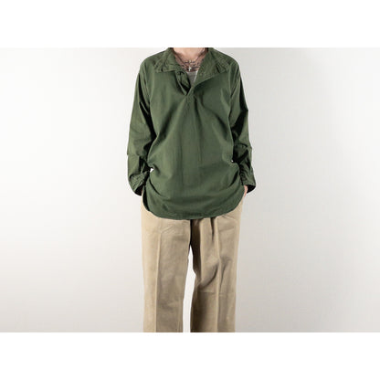 1950s "Swedish Army" Olive Cotton Pullover Shirt