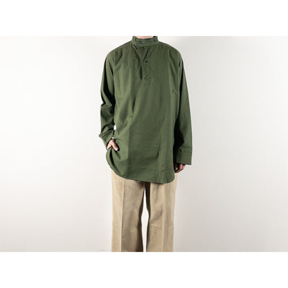 1950s "Swedish Army" Olive Cotton Pullover Shirt, Dead Stock