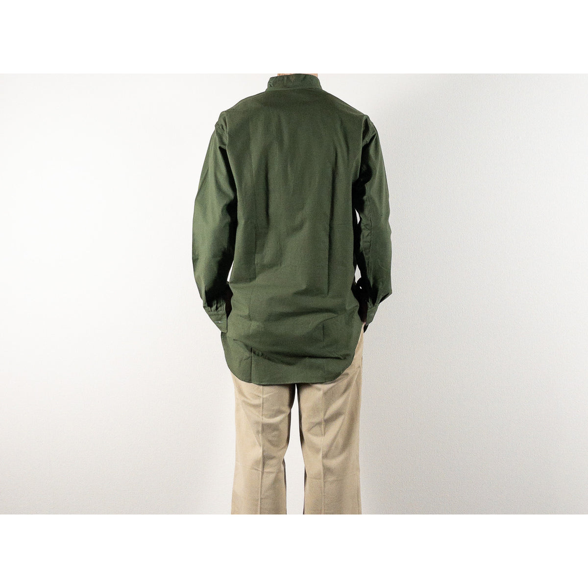 1950s "Swedish Army" Olive Cotton Pullover Shirt, Dead Stock