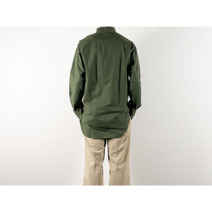 1950s "Swedish Army" Olive Cotton Pullover Shirt, Dead Stock