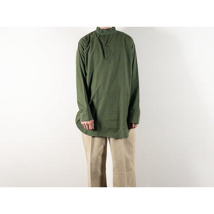 1950s "Swedish Army" Olive Cotton Pullover Shirt, Dead Stock