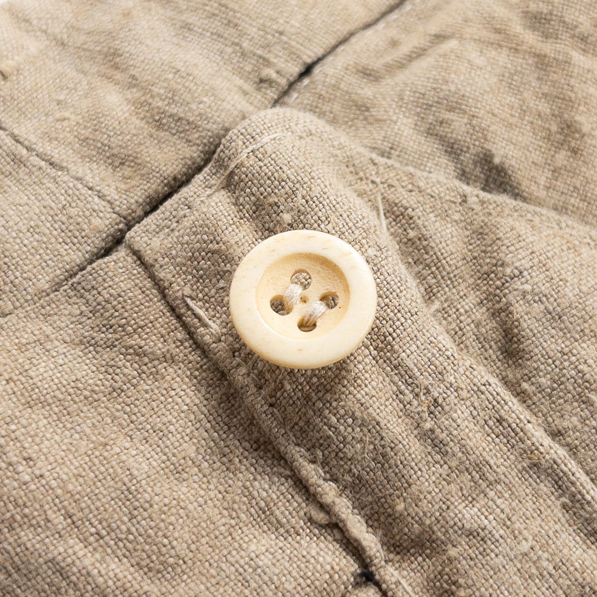 1930-40s "French Vintage" Brown Beige Linen Work Trousers