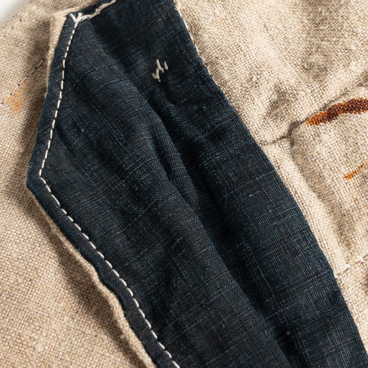 1930-40s "French Vintage" Brown Beige Linen Work Trousers