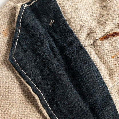 1930-40s "French Vintage" Brown Beige Linen Work Trousers