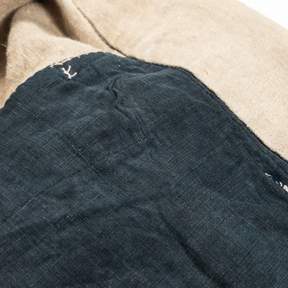 1930-40s "French Vintage" Brown Beige Linen Work Trousers