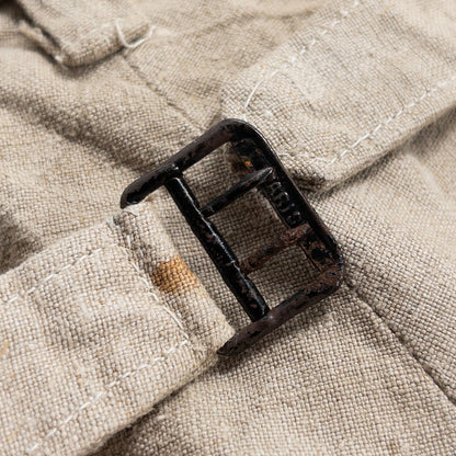 1930-40s "French Vintage" Brown Beige Linen Work Trousers