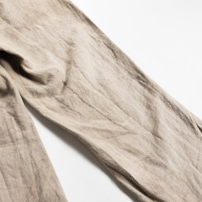 1930-40s "French Vintage" Brown Beige Linen Work Trousers
