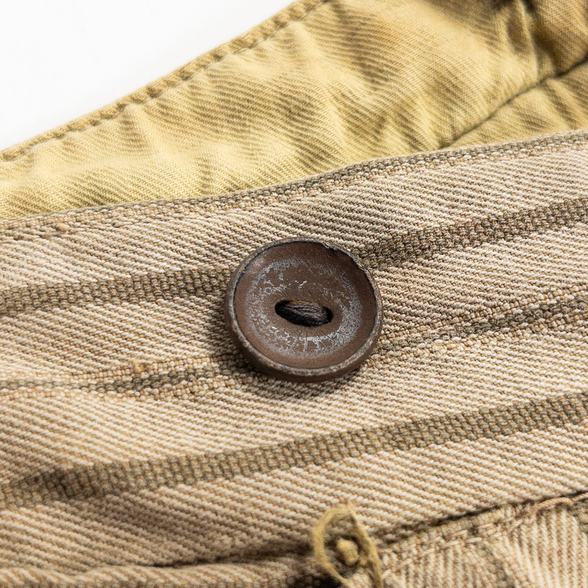 1920-40s "French Vintage" Light Brown Stripe Patch Work Trousers