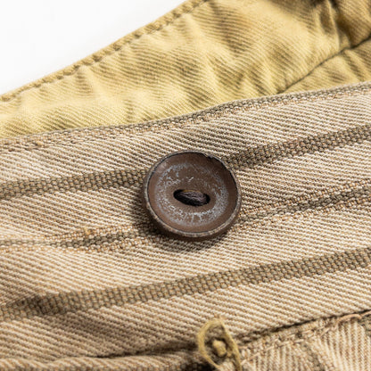 1920-40s "French Vintage" Light Brown Stripe Patch Work Trousers