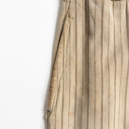1920-40s "French Vintage" Light Brown Stripe Patch Work Trousers
