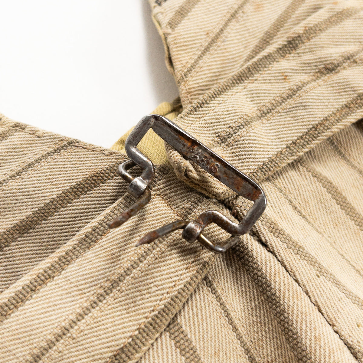 1920-40s "French Vintage" Light Brown Stripe Patch Work Trousers
