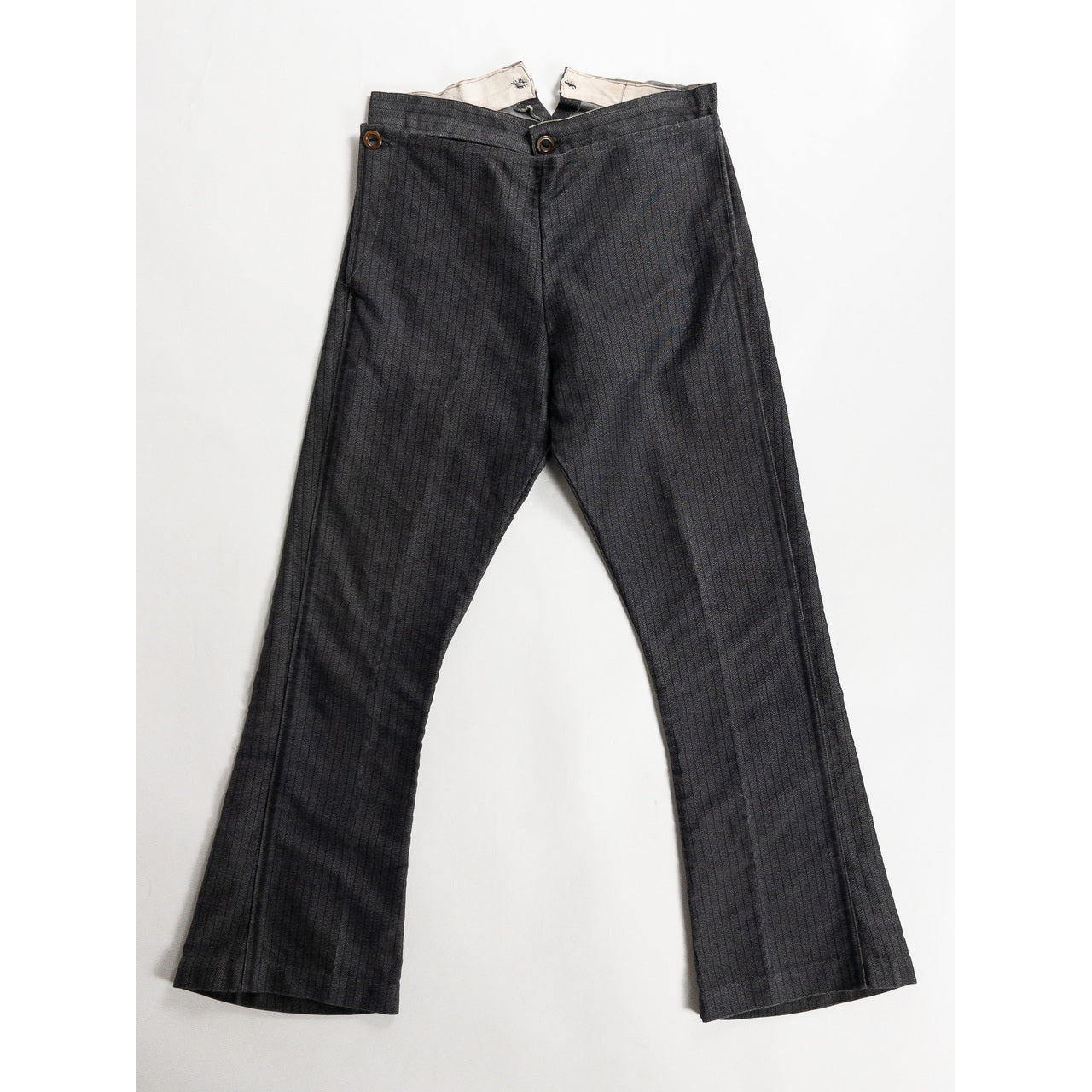 1930-40s "French Vintage" Gray Stripe Cowboy Trousers
