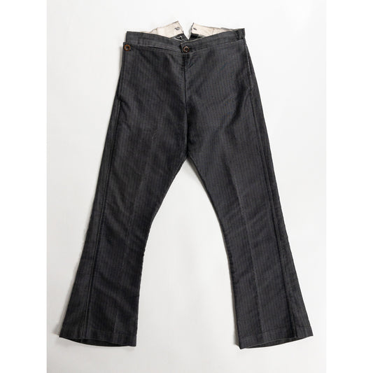 1930-40s "French Vintage" Gray Stripe Cowboy Trousers