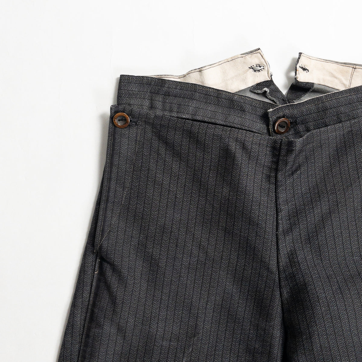 1930-40s "French Vintage" Gray Stripe Cowboy Trousers