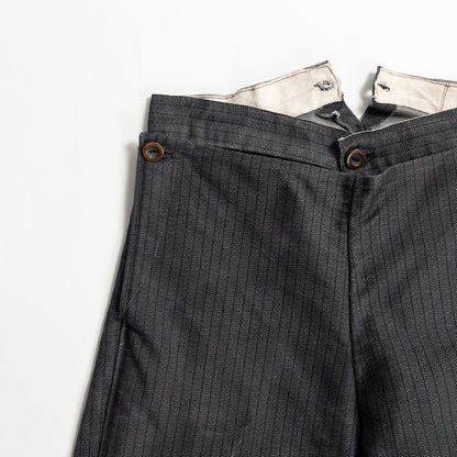 1930-40s "French Vintage" Gray Stripe Cowboy Trousers
