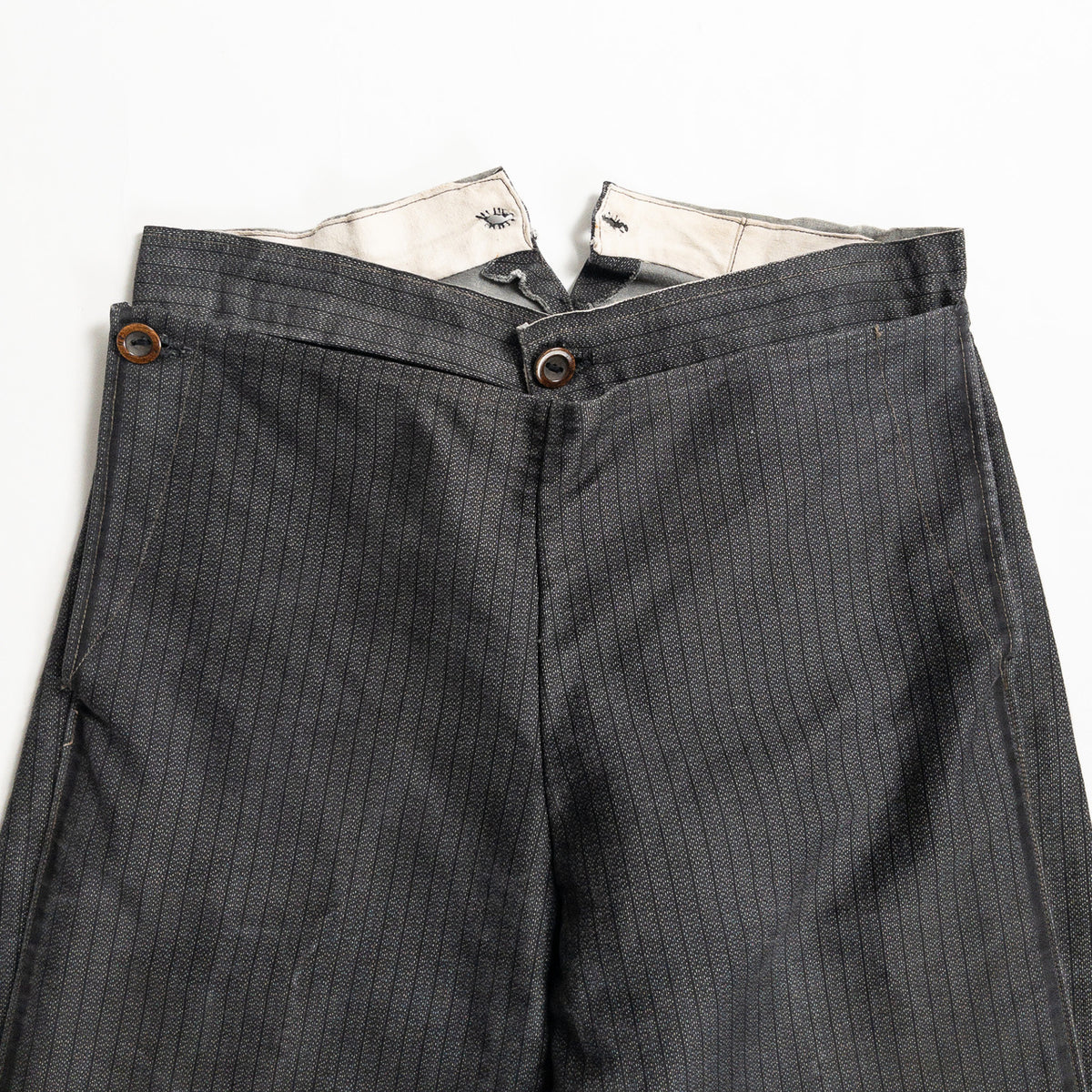 1930-40s "French Vintage" Gray Stripe Cowboy Trousers
