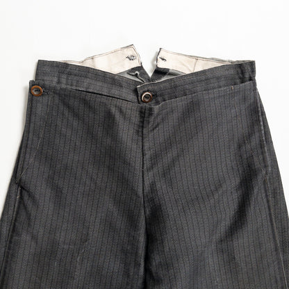 1930-40s "French Vintage" Gray Stripe Cowboy Trousers