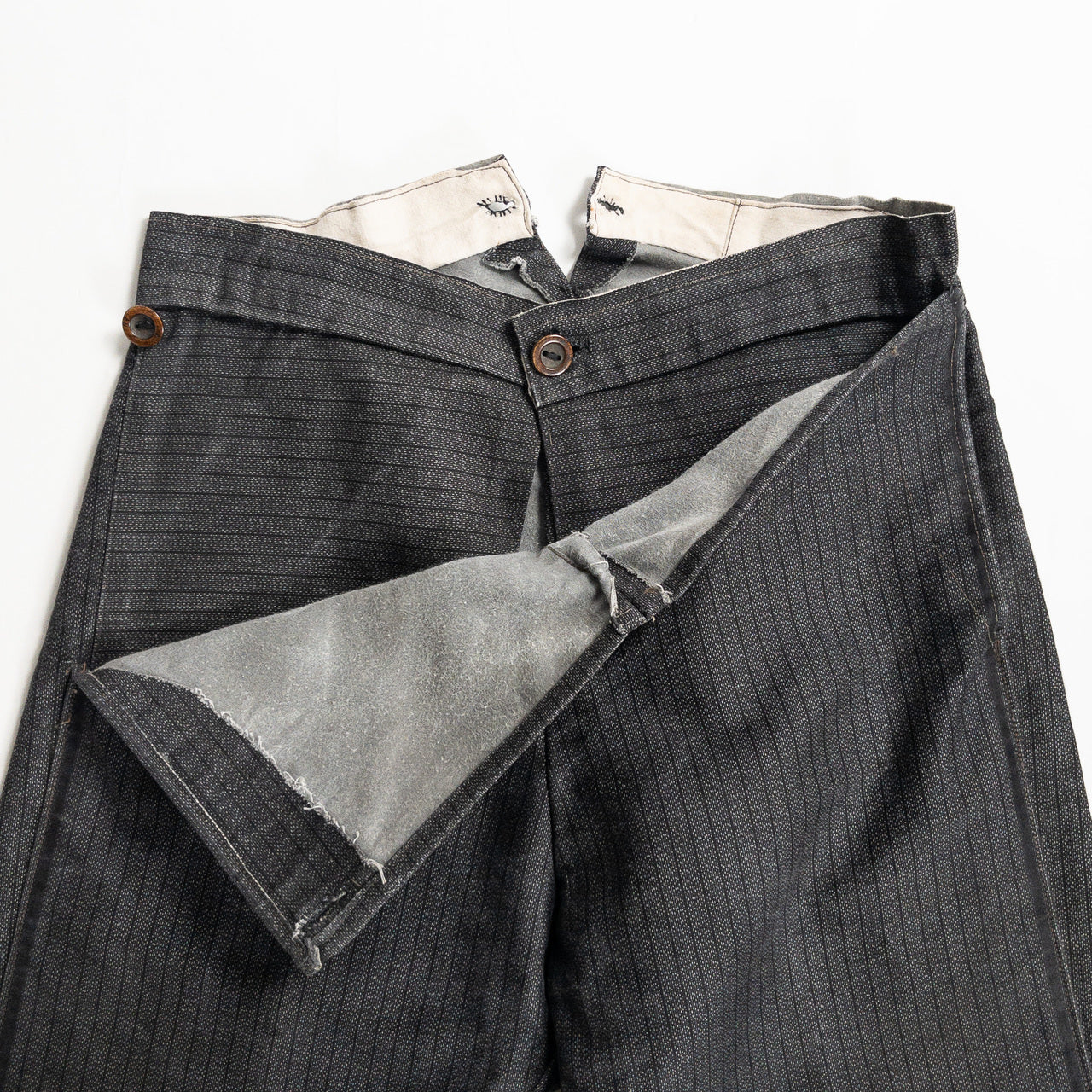 1930-40s "French Vintage" Gray Stripe Cowboy Trousers