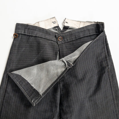 1930-40s "French Vintage" Gray Stripe Cowboy Trousers