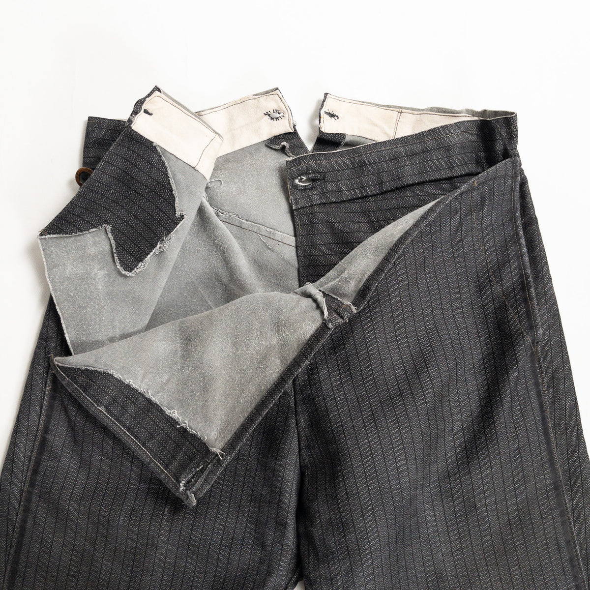 1930-40s "French Vintage" Gray Stripe Cowboy Trousers