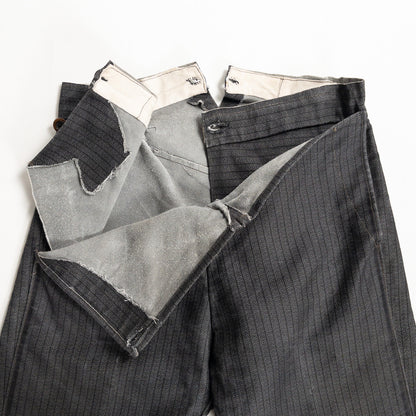 1930-40s "French Vintage" Gray Stripe Cowboy Trousers