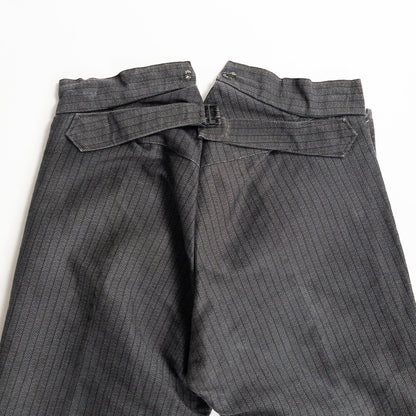 1930-40s "French Vintage" Gray Stripe Cowboy Trousers