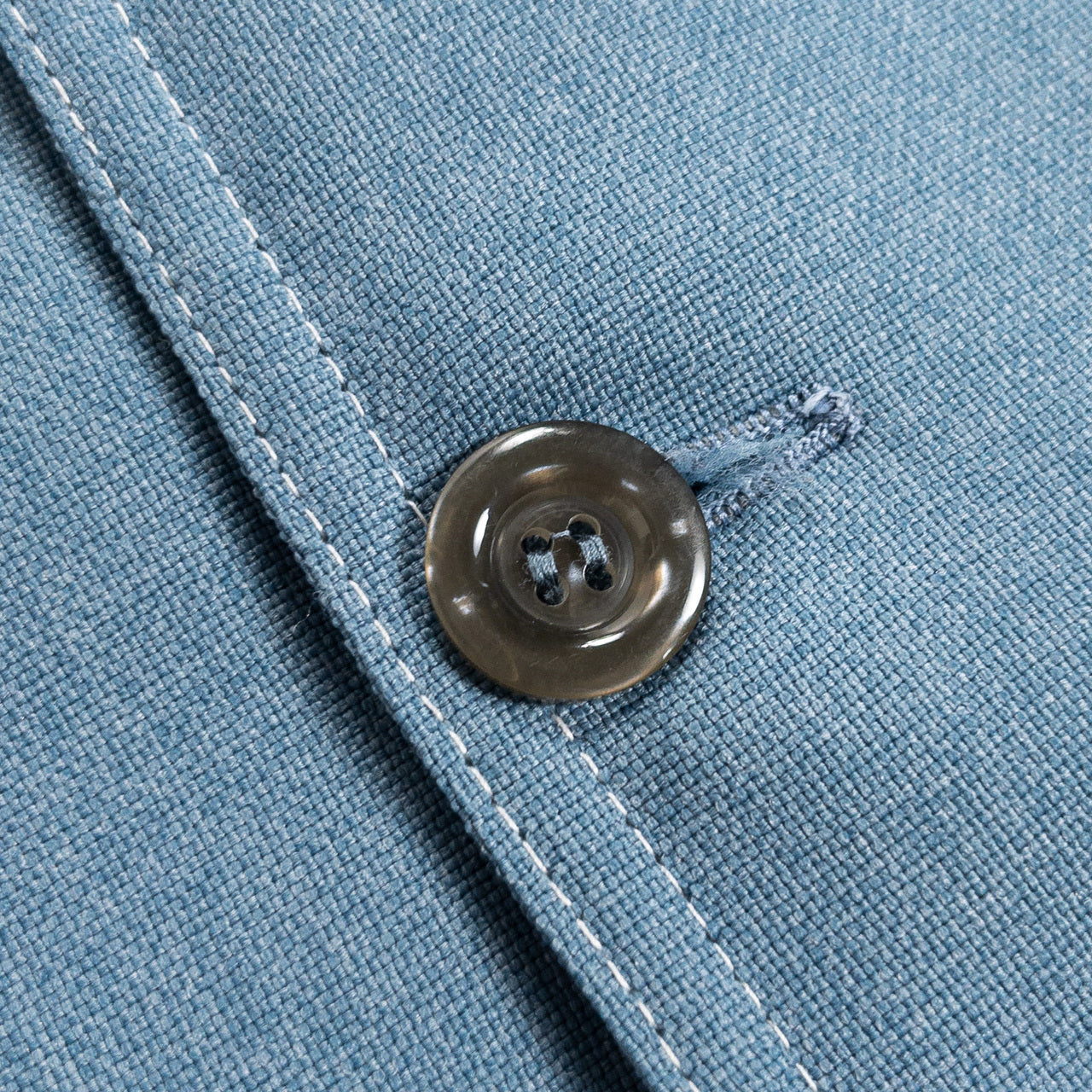 1970s "Euro Vintage" Smoke Blue Polyester Long Point Collar Shirt Jacket