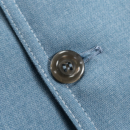 1970s "Euro Vintage" Smoke Blue Polyester Long Point Collar Shirt Jacket