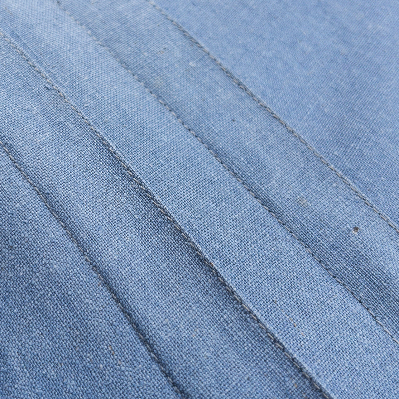 1970s "French Vintage" Blue Silk Grandpa Work Shirt
