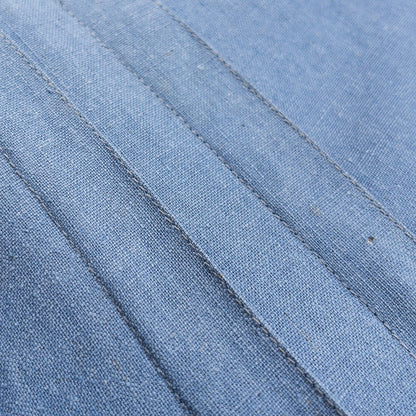 1970s "French Vintage" Blue Silk Grandpa Work Shirt