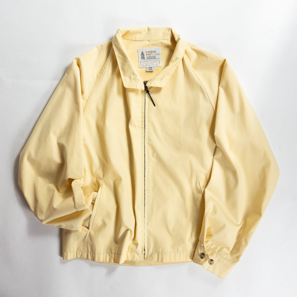 1990s "London Fog" Light Yellow Cotton Zip-Up Blouson Jacket