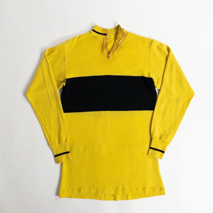 1970-80s "Au Tour de France" Yellow × Black Cyclist Knit Shirt