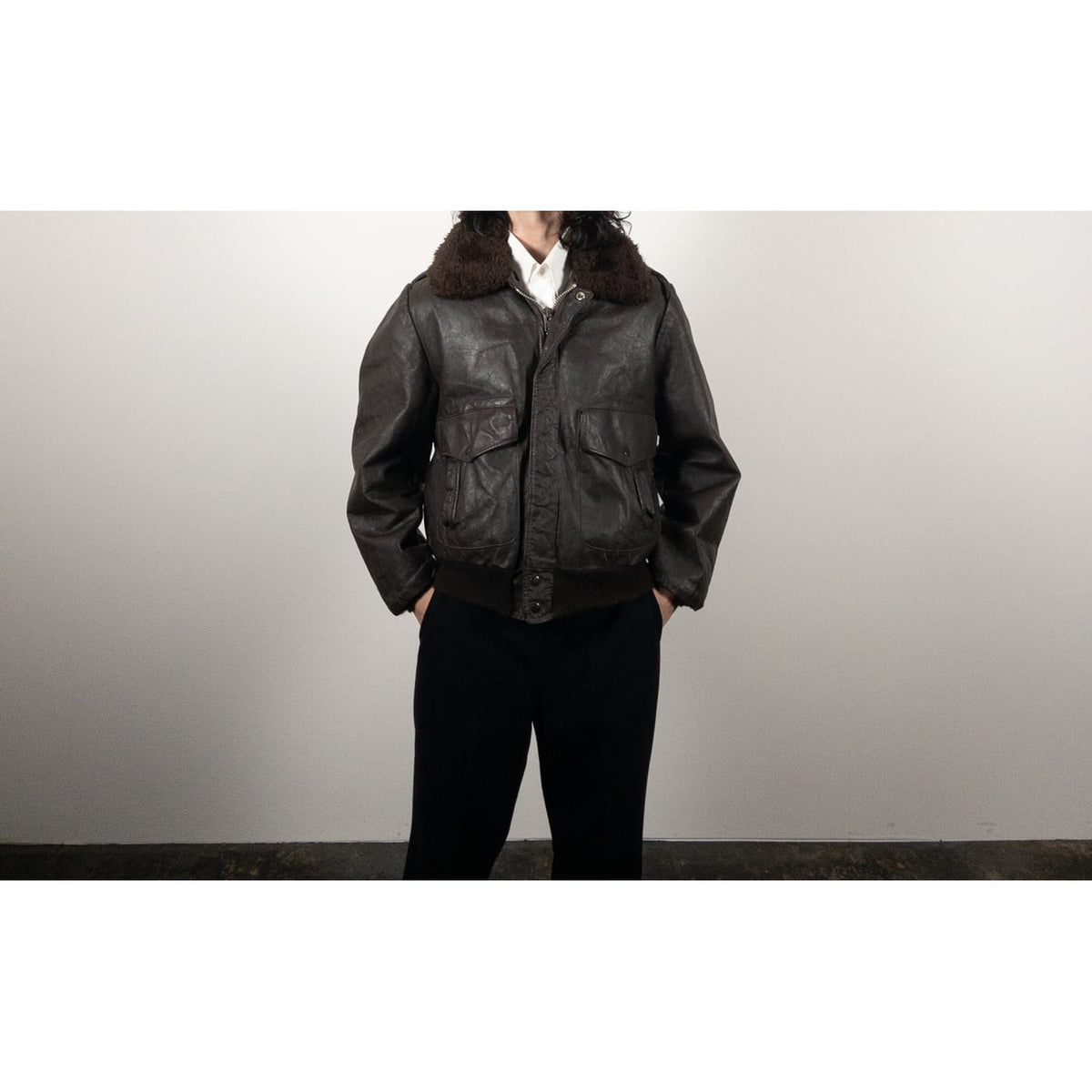 1970-80s "Made in USA" Brown Leather Boa Jacket