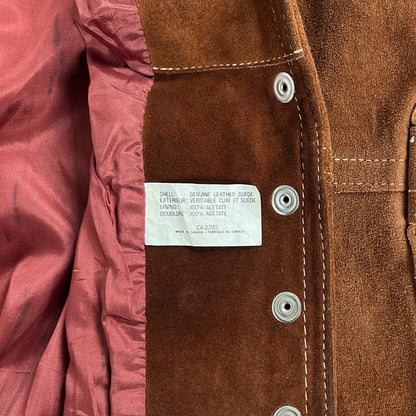 1980s-90s "Canadian Vintage" Brown Suede Leather Jacket for Ladies