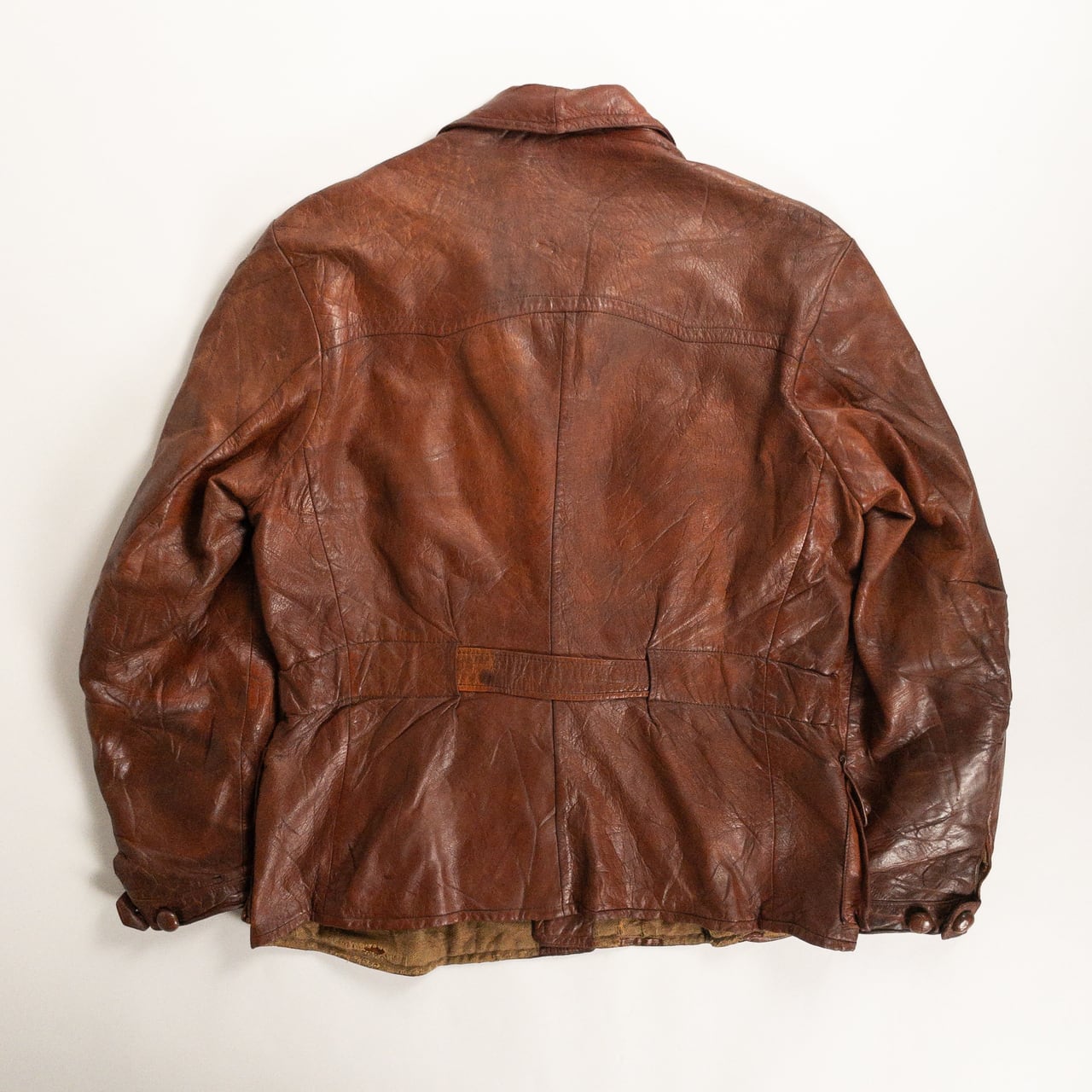 1930-40s "Hagglunds" Swedish Goatskin Red Brown Sport Work Jacket